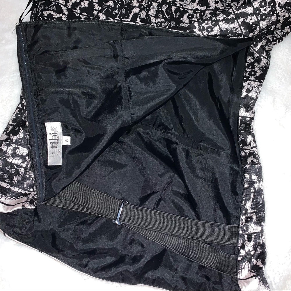 NWOT Tibi Black & Ivory Floral Silk Blend Strapless Dress SZ 8 w/ Measur… - Picture 15 of 16